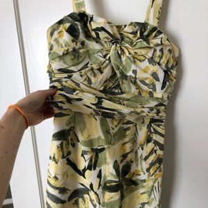 Banana republic green and yellow floral semi-formal dress - size 2